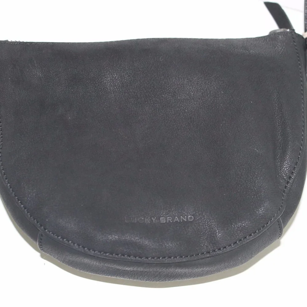 REDUCED Lucky Brand Crossbody Black Nubuck Leather Bag Purse Small